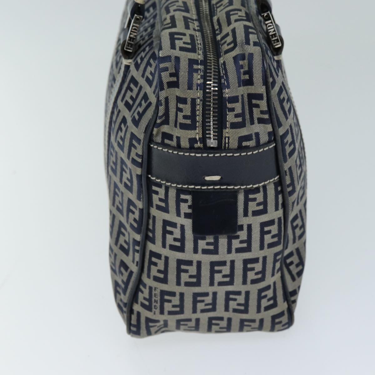 FENDI Zucchino Canvas Hand Bag Navy 73134