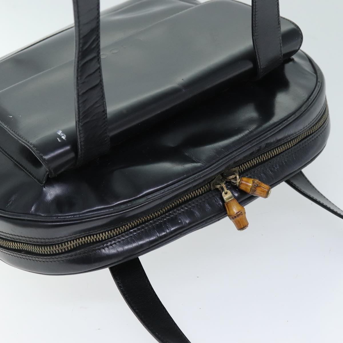 GUCCI Shoulder Bag Patent leather Black 001 090 1649 73156
