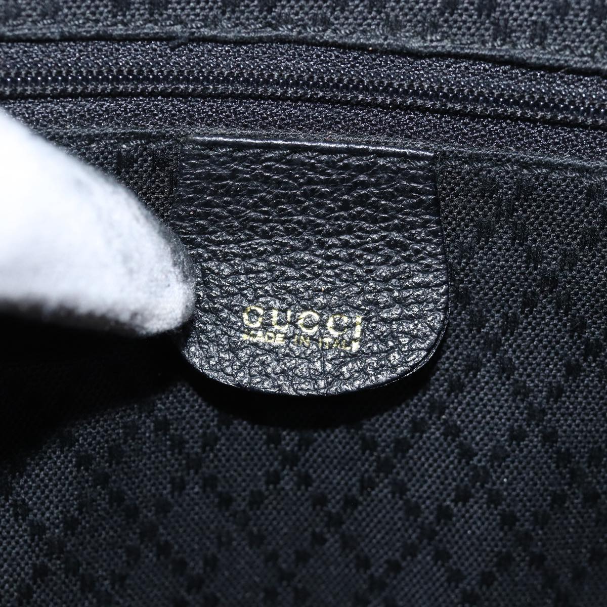 GUCCI Bamboo Hand Bag Suede 2way Black 002 123 0322 73157