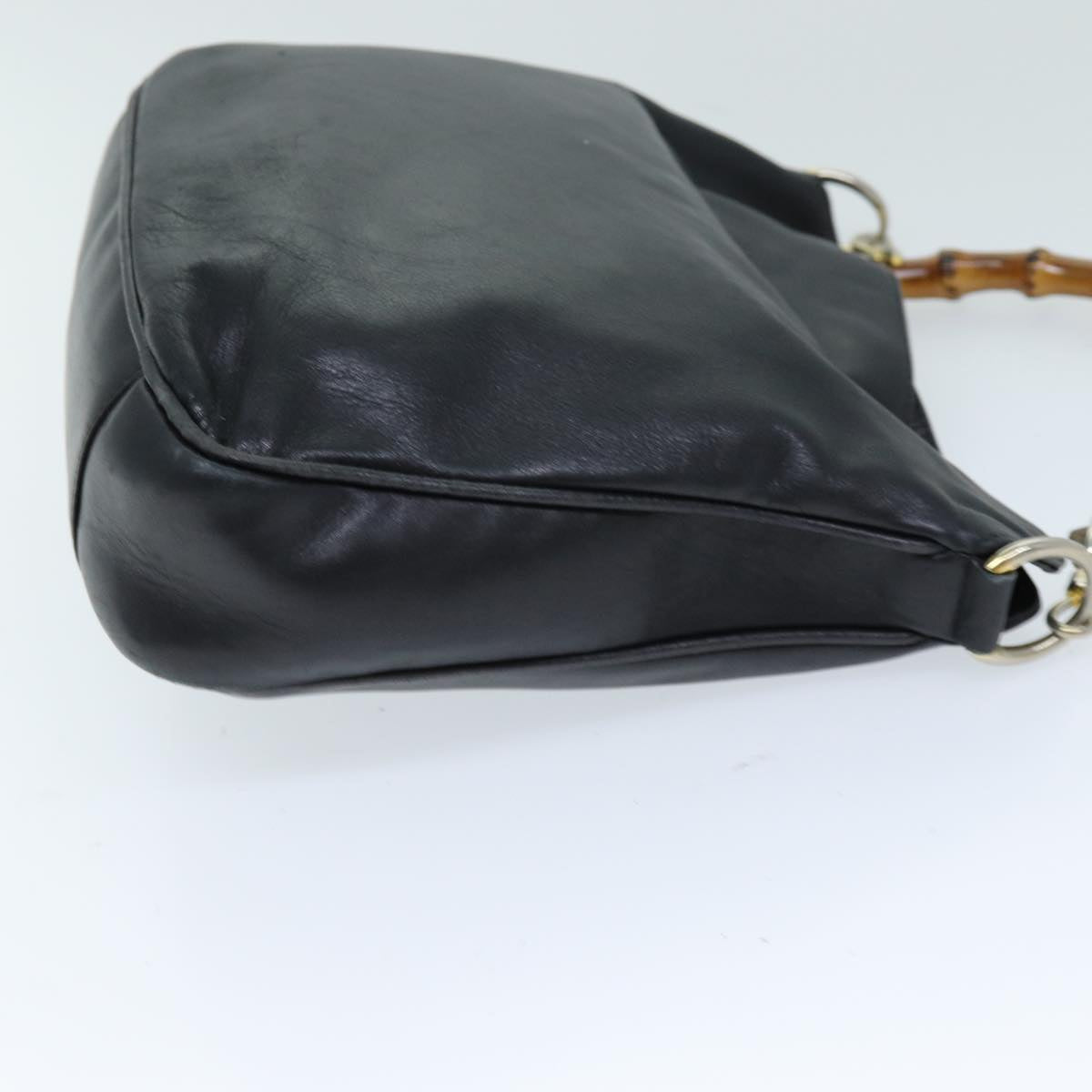 GUCCI Bamboo Shoulder Bag Leather 2way Black 73164