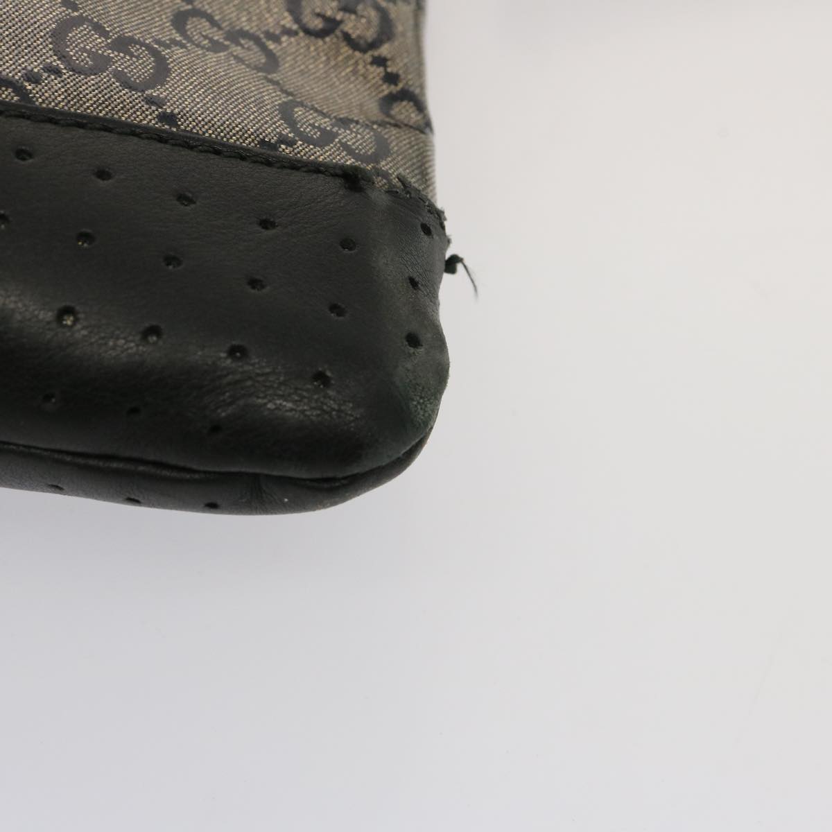 GUCCI GG Crystal Shoulder Bag Black Beige 145857 73231