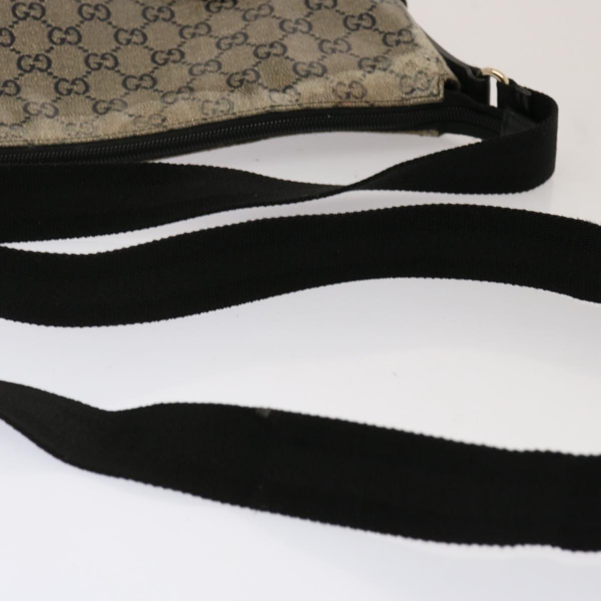 GUCCI GG Crystal Shoulder Bag Black Beige 145857 73231