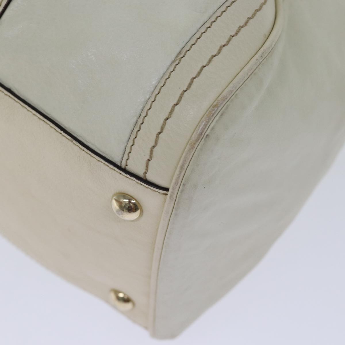 GUCCI Hand Bag Leather White 181488 73235