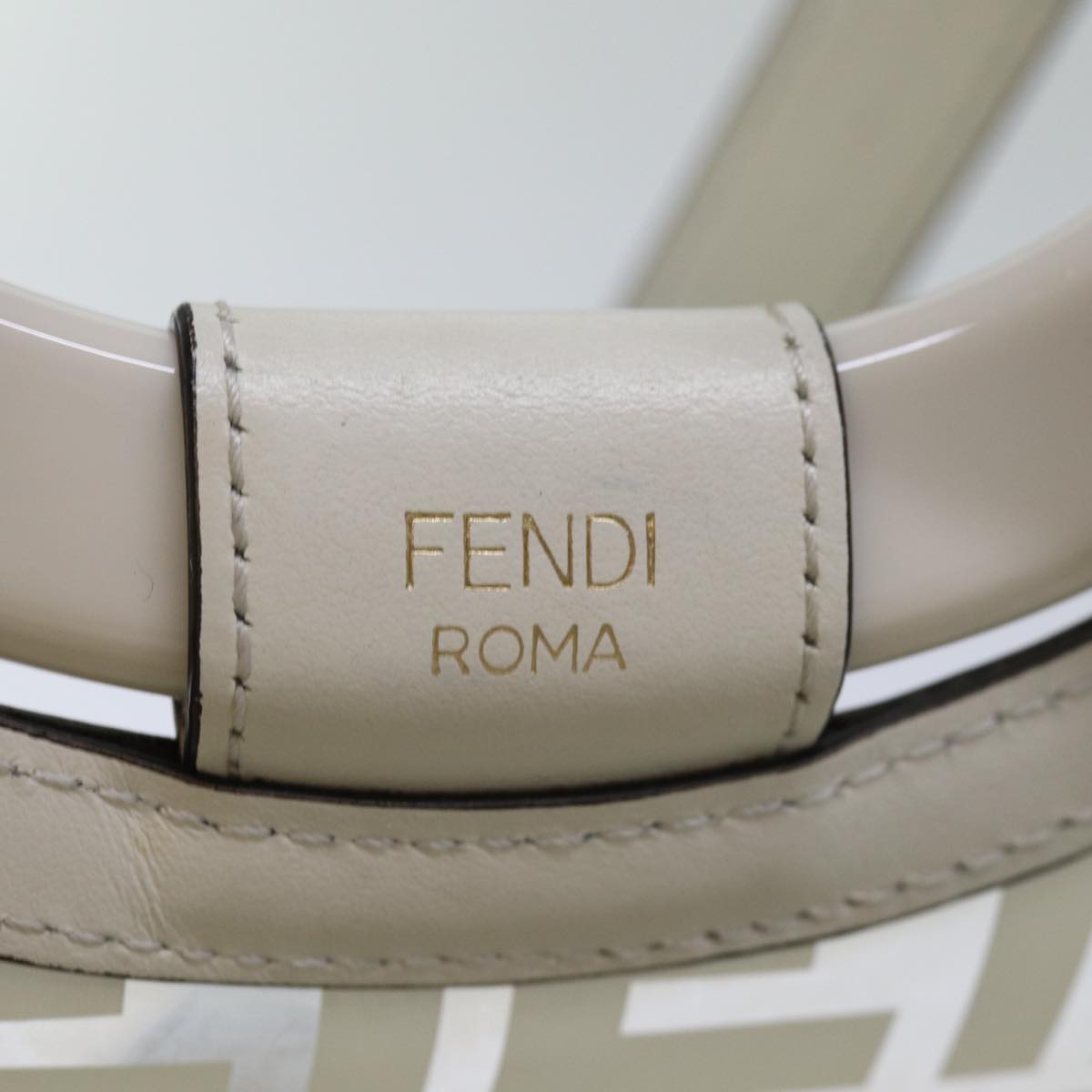 FENDI Zucca Canvas Hand Bag Vinyl 2way White 73258A