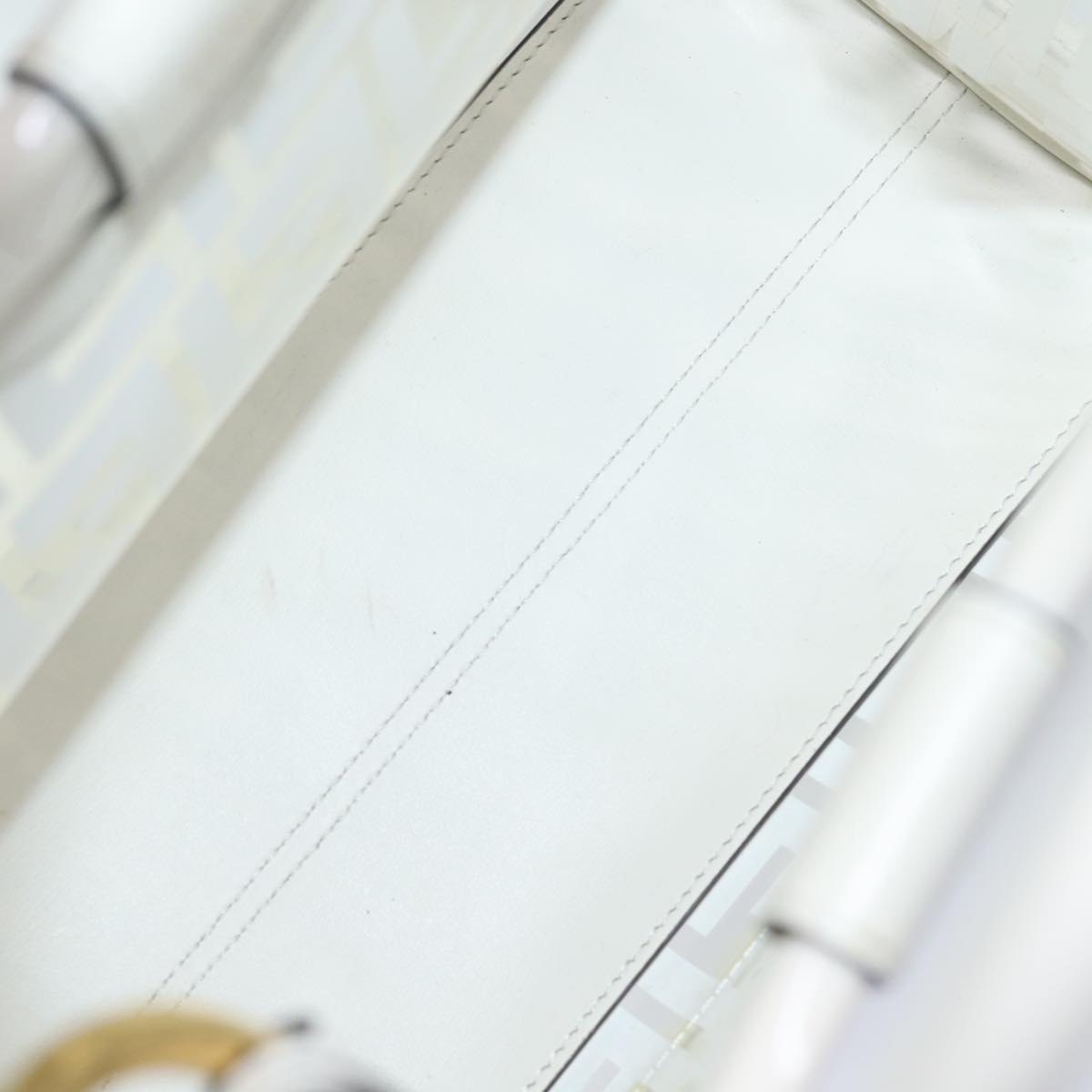 FENDI Zucca Canvas Hand Bag Vinyl 2way White 73258A