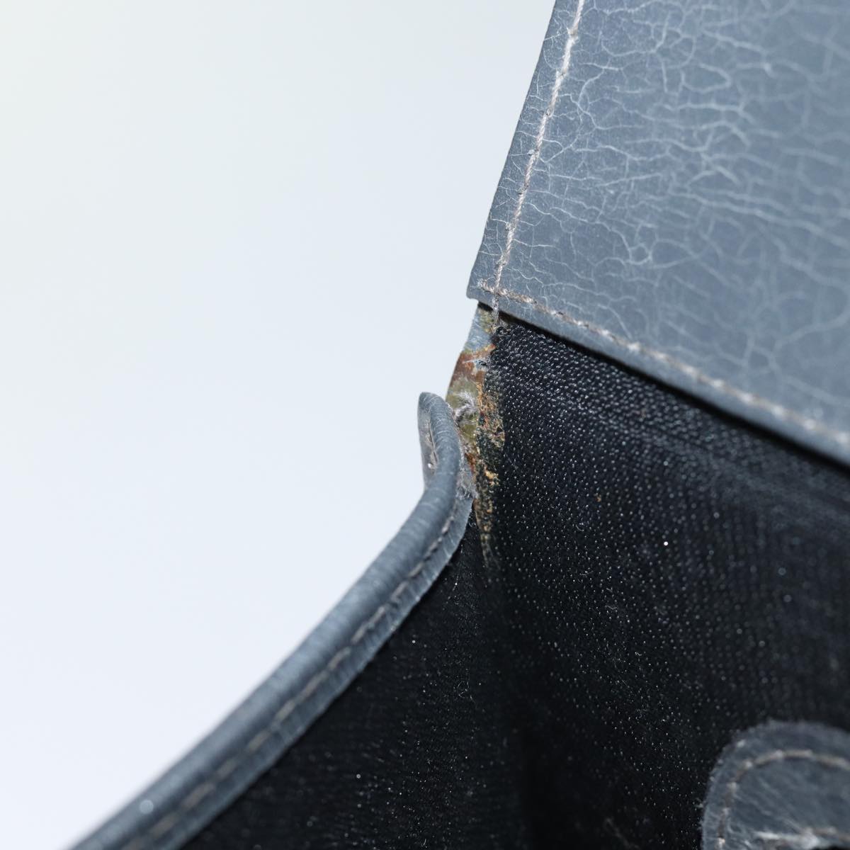 FENDI Vanity Hand Bag Leather Khaki 73352