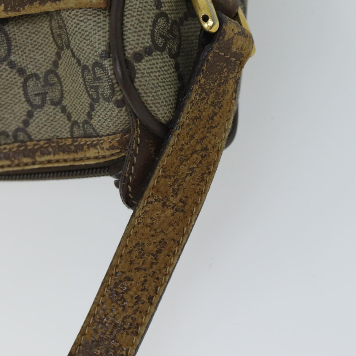 GUCCI GG Supreme Web Sherry Line Shoulder Bag PVC Beige 89 02 077 73369