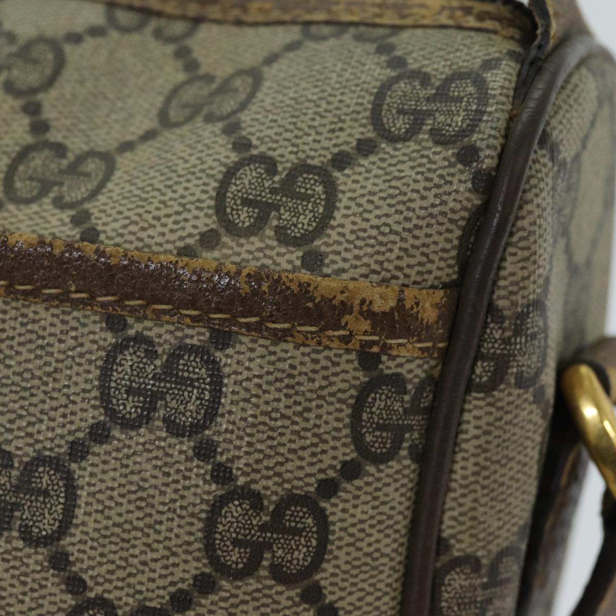 GUCCI GG Supreme Web Sherry Line Shoulder Bag PVC Beige 89 02 077 73369