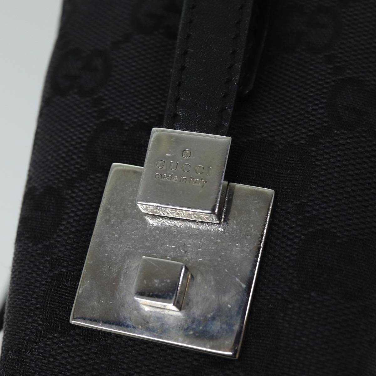 GUCCI GG Canvas Sherry Line Hand Bag White Black 000 0851 73370