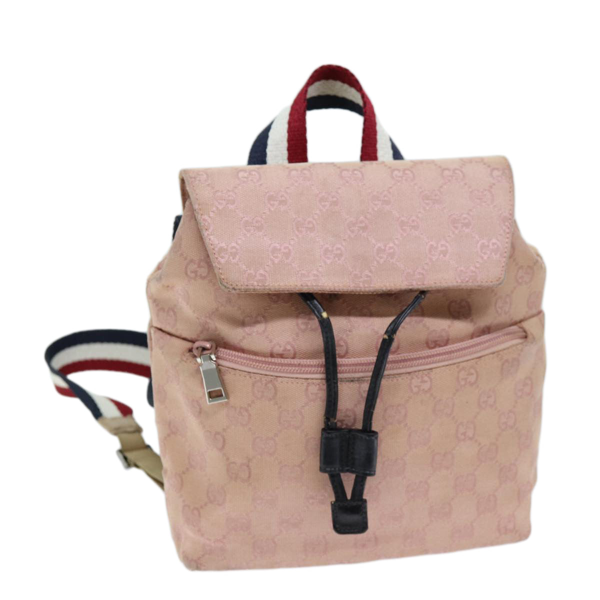 GUCCI GG Canvas Sherry Line Backpack Pink Red Navy 003 0242 73372