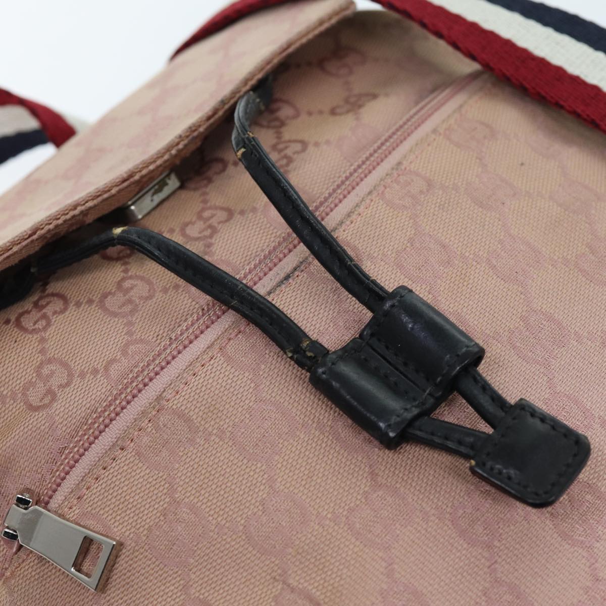 GUCCI GG Canvas Sherry Line Backpack Pink Red Navy 003 0242 73372