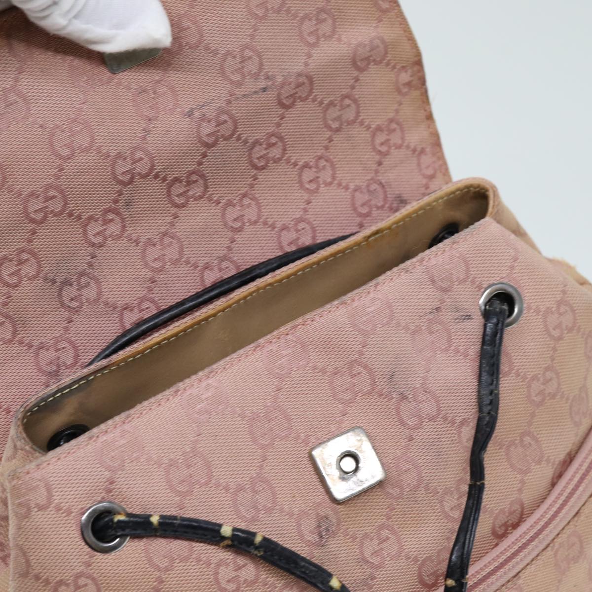 GUCCI GG Canvas Sherry Line Backpack Pink Red Navy 003 0242 73372