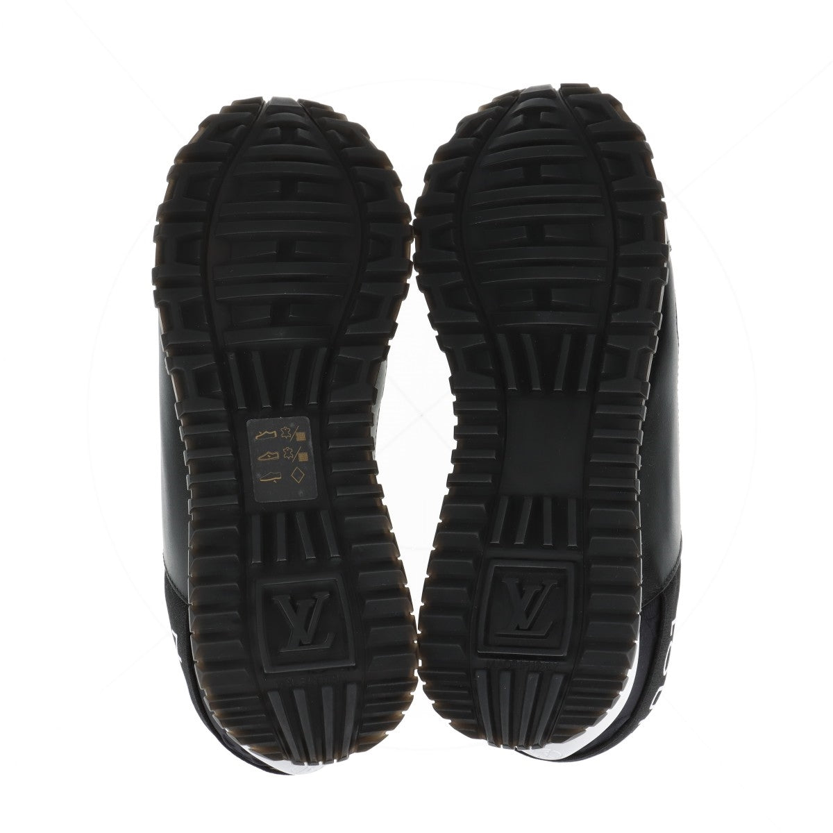 Louis Vuitton Runway Line Leather  Fabric Trainers 34.5  Black Ã— White Monogram LV Circle Logo Box  Bag