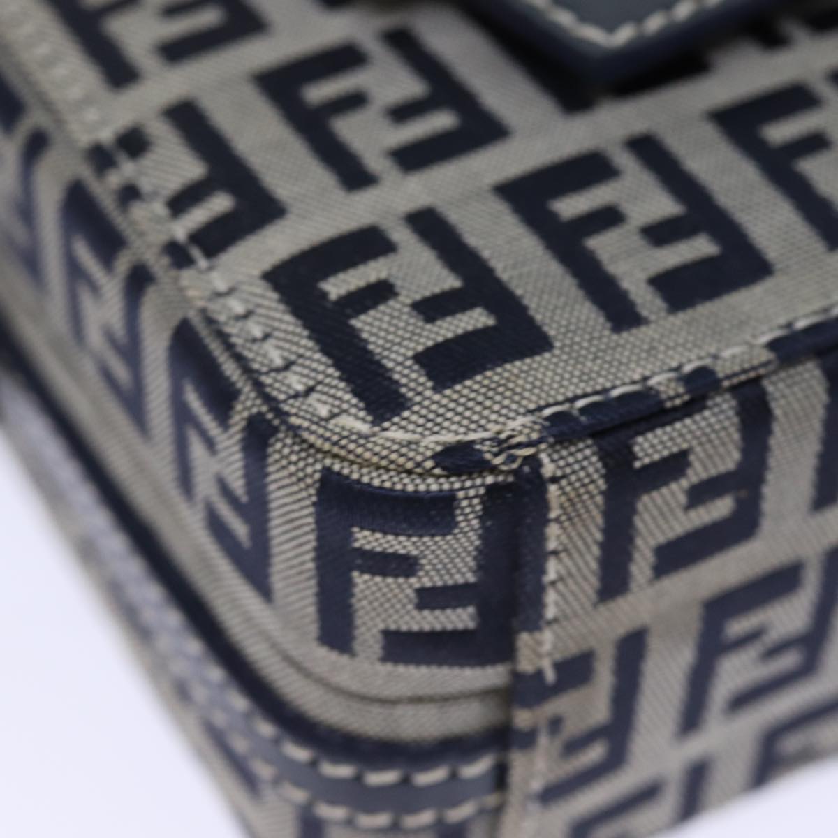 FENDI Zucchino Canvas Hand Pouch Navy 73529