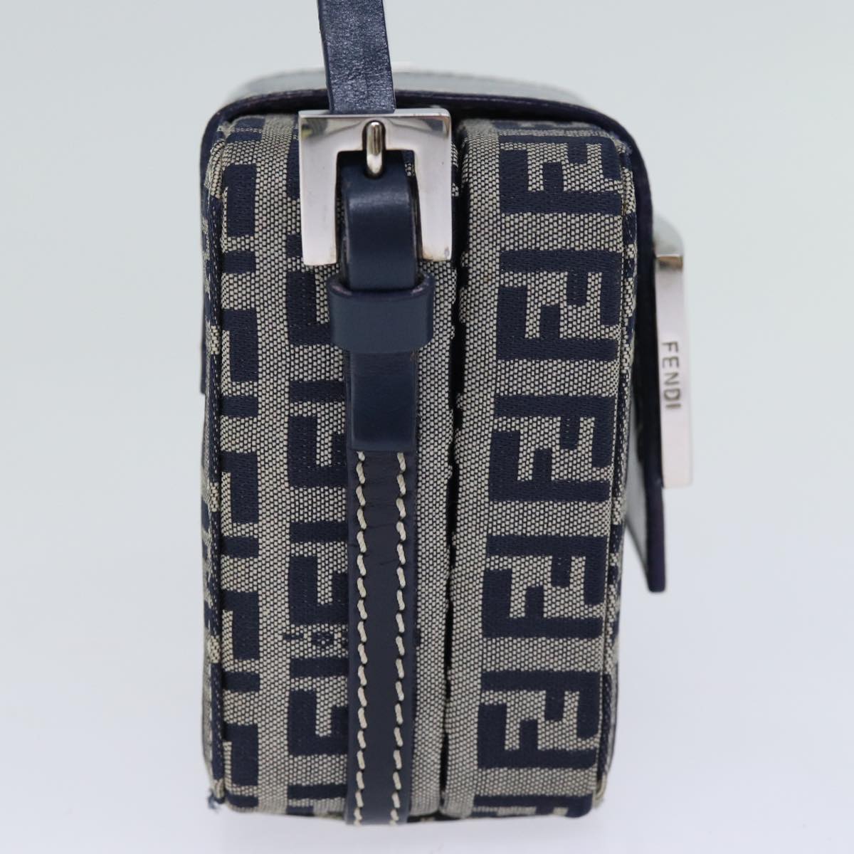 FENDI Zucchino Canvas Hand Pouch Navy 73529