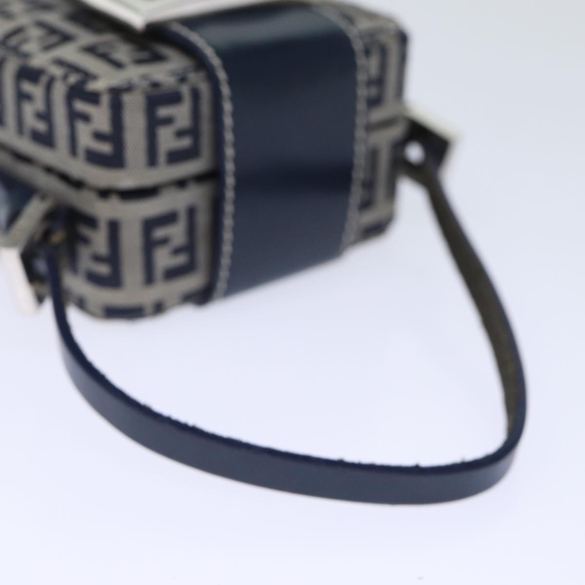 FENDI Zucchino Canvas Hand Pouch Navy 73529