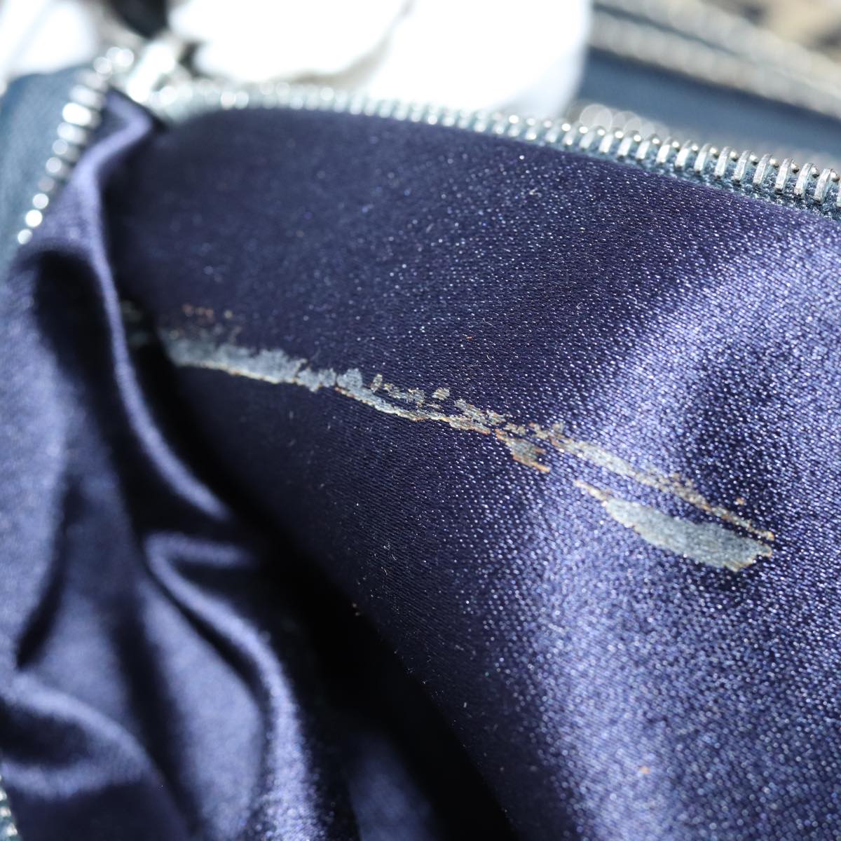 FENDI Zucchino Canvas Hand Bag Navy 73581