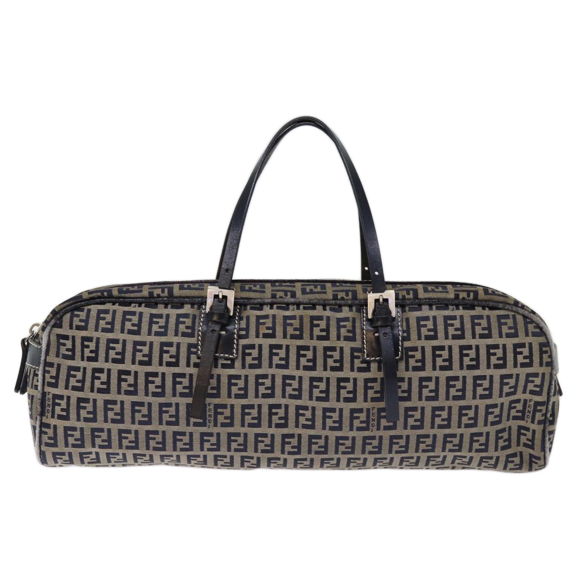 FENDI Zucchino Canvas Hand Bag Navy 73581