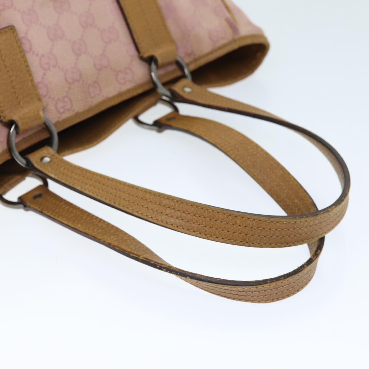 GUCCI GG Canvas Hand Bag Pink 113019 73607