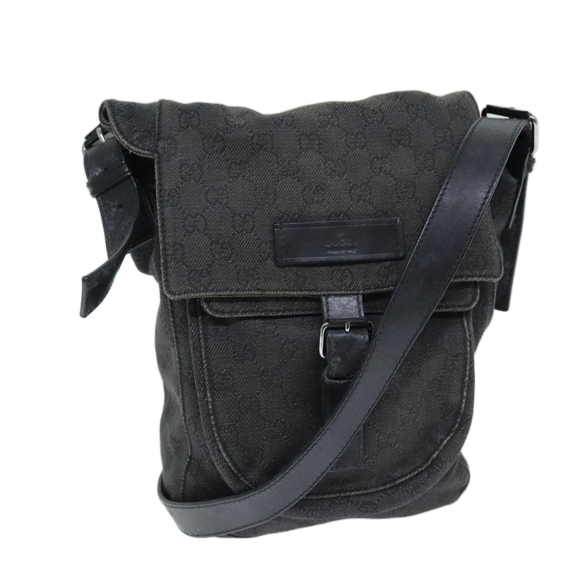 GUCCI GG Canvas Shoulder Bag Gray 101654 73733