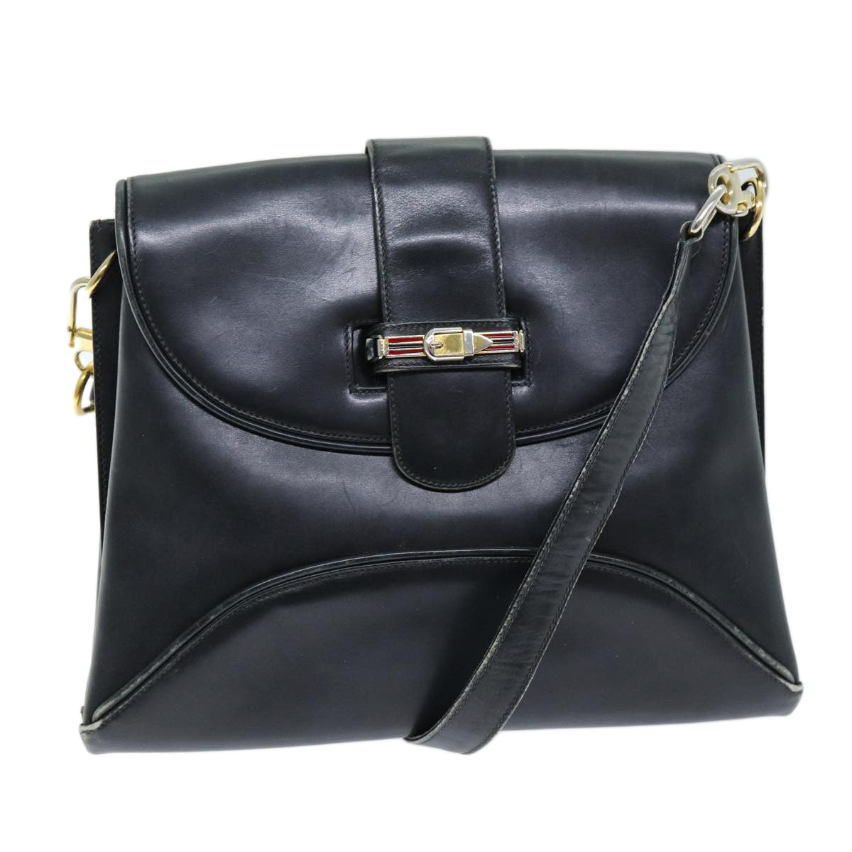 GUCCI Shoulder Bag Leather Black 73737