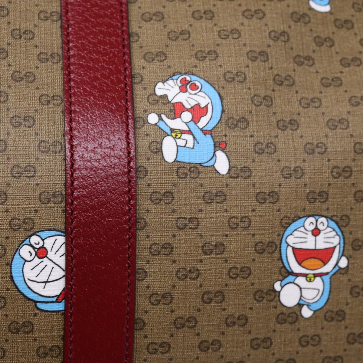 GUCCI Micro GG Supreme Doraemon Boston Bag PVC 2way Beige 647815 73749S