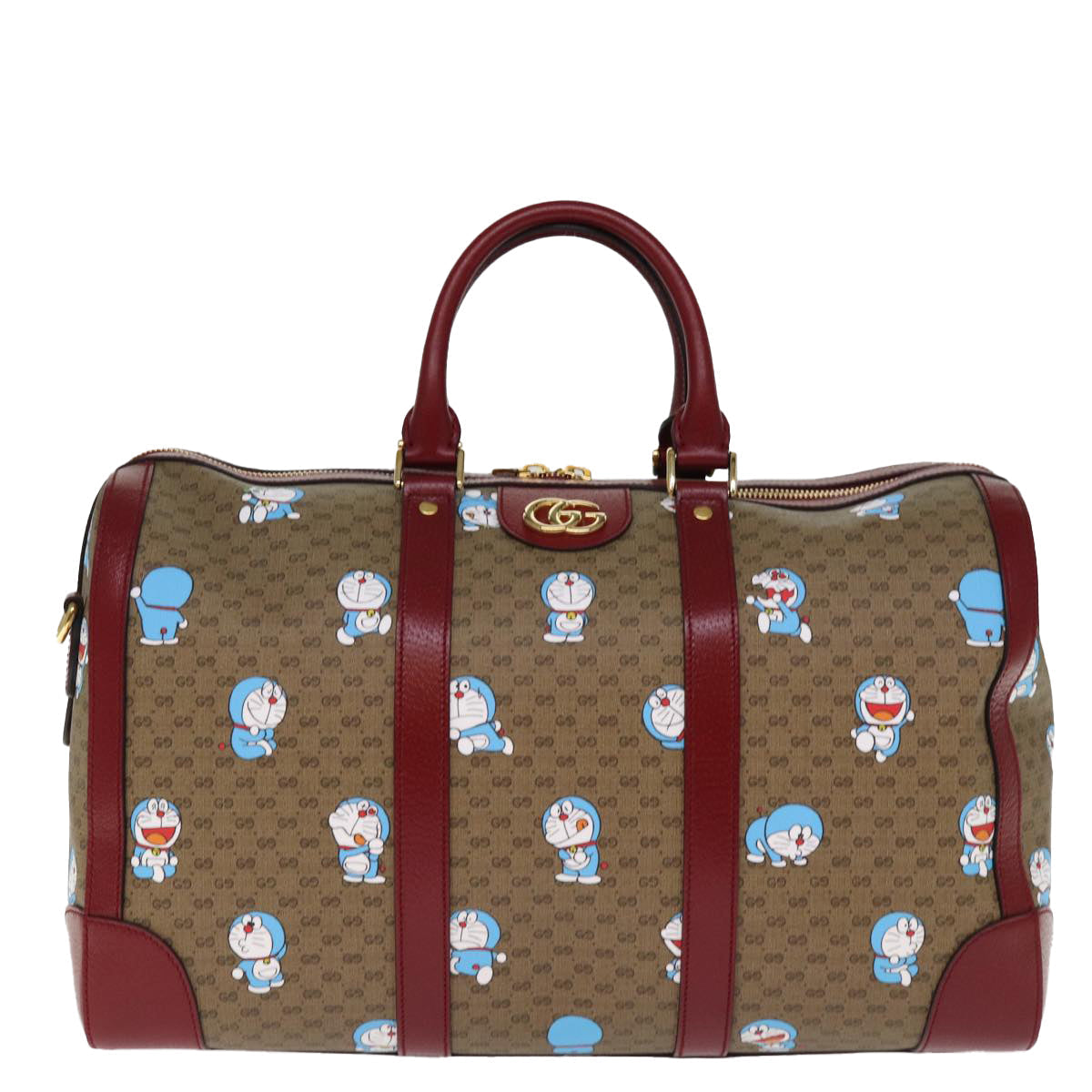 GUCCI Micro GG Supreme Doraemon Boston Bag PVC 2way Beige 647815 73749S