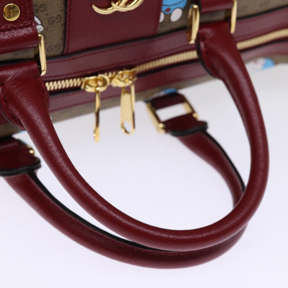 GUCCI Micro GG Supreme Doraemon Boston Bag PVC 2way Beige 647815 73749S