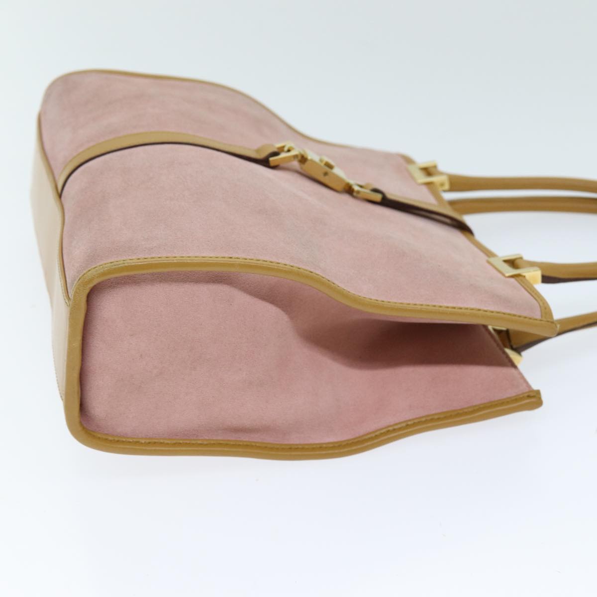 GUCCI Jackie Hand Bag Suede Pink 002 1065 73859