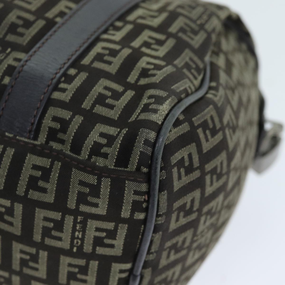 FENDI Zucchino Canvas Hand Bag Brown 73861