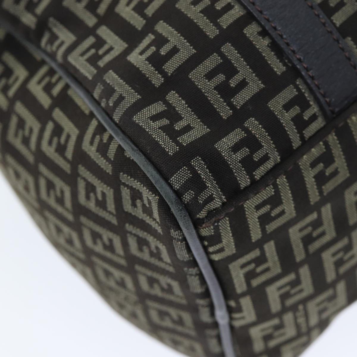 FENDI Zucchino Canvas Hand Bag Brown 73861