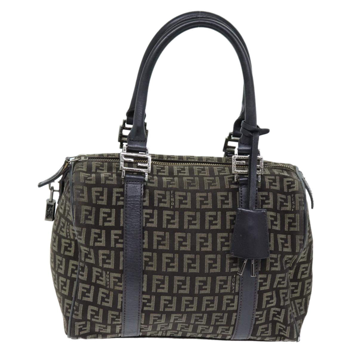 FENDI Zucchino Canvas Hand Bag Brown 73861