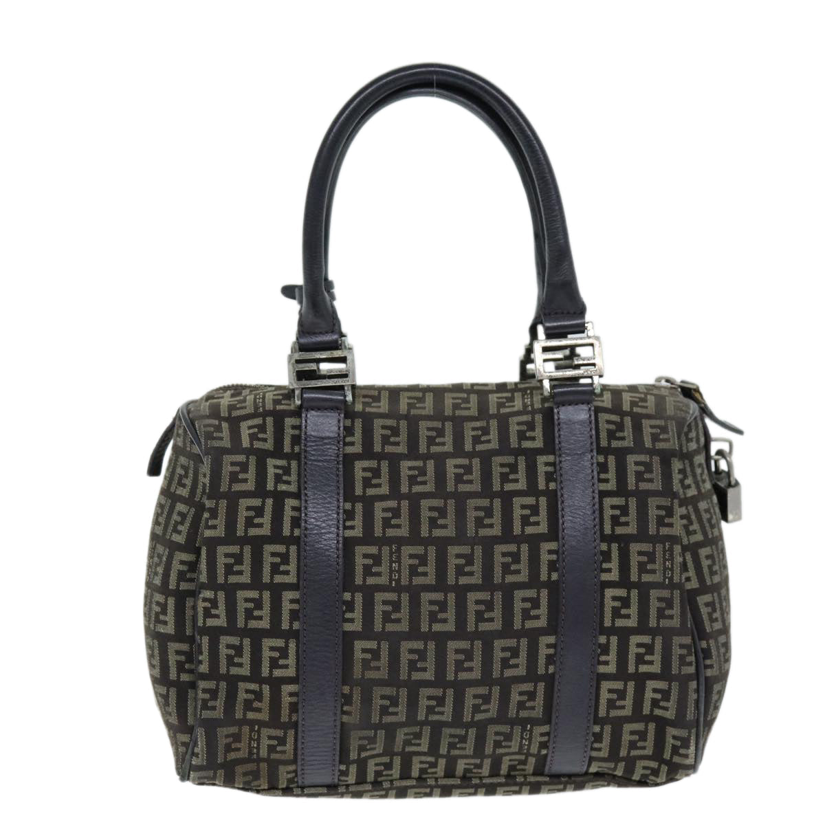 FENDI Zucchino Canvas Hand Bag Brown 73861