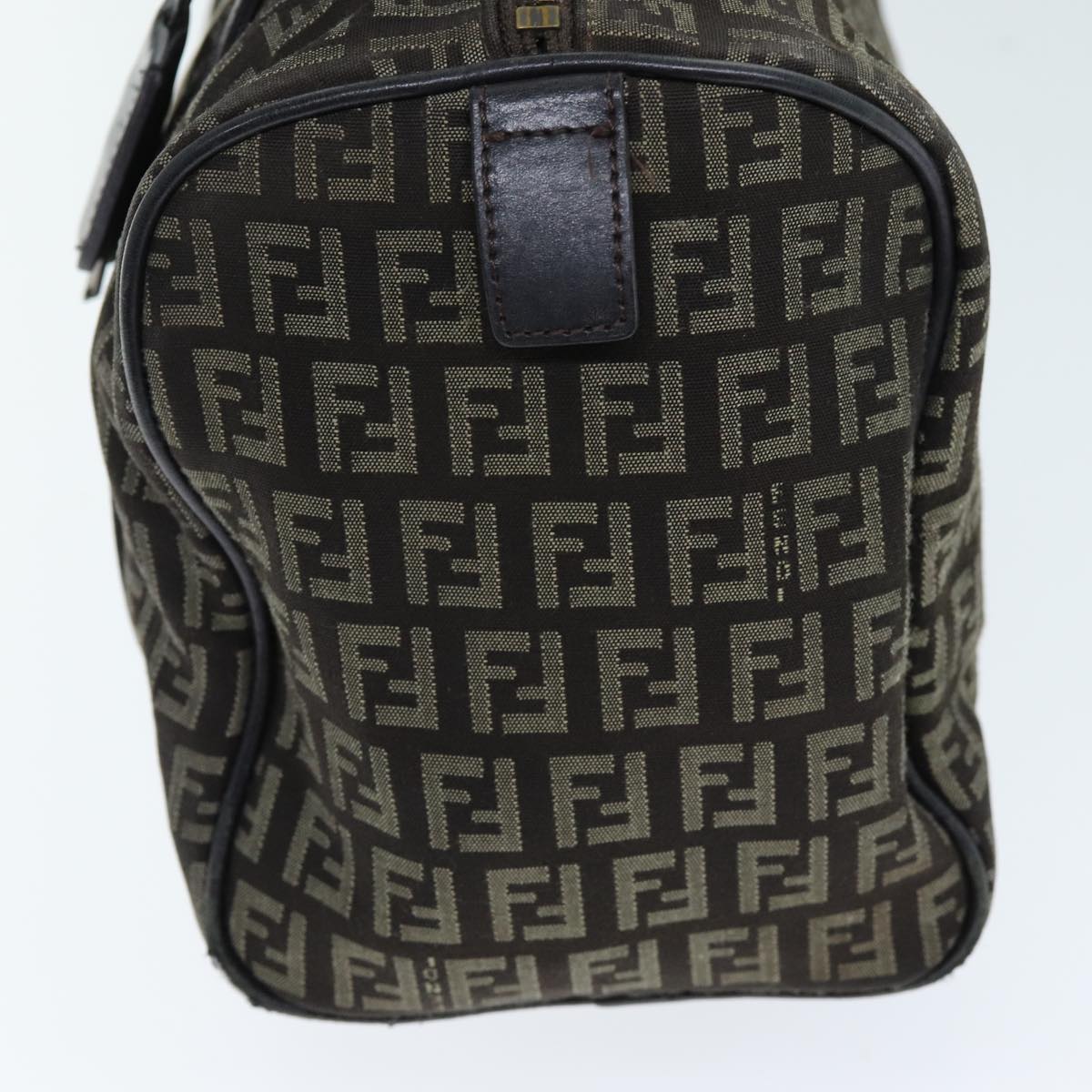FENDI Zucchino Canvas Hand Bag Brown 73861