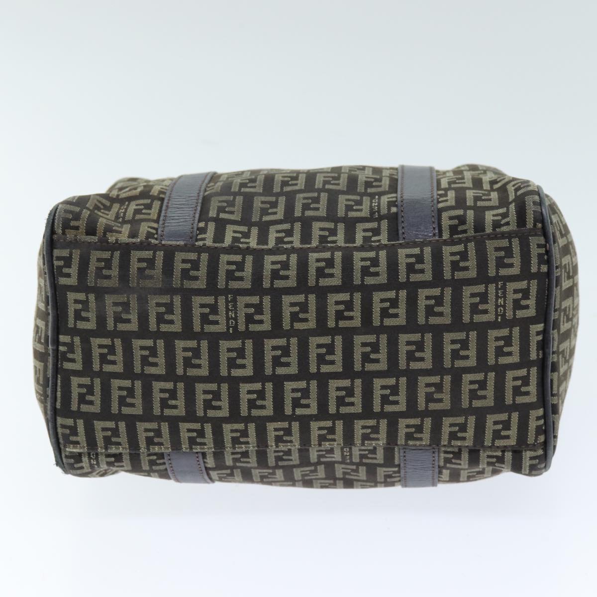 FENDI Zucchino Canvas Hand Bag Brown 73861