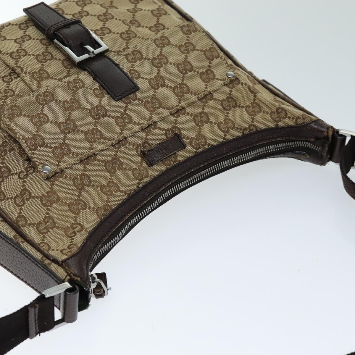GUCCI GG Canvas Shoulder Bag Beige 114272 73889