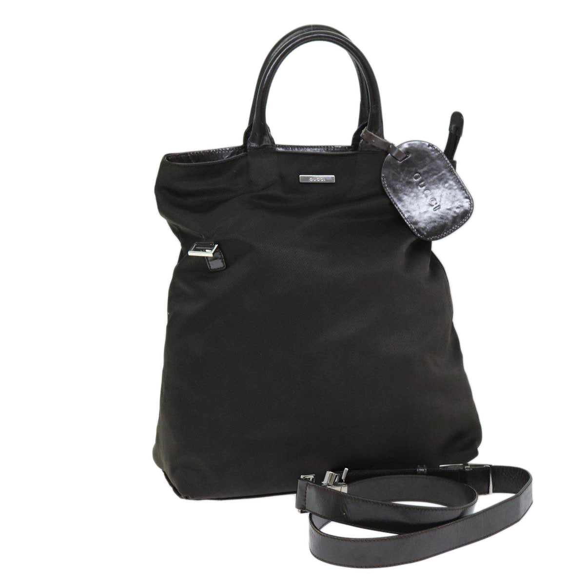 GUCCI Tote Bag Nylon 2way Brown 019 0283 73893