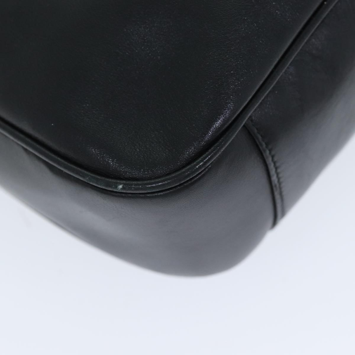 GUCCI Bamboo Shoulder Bag Leather 2way Black 001 1998 1638 73901