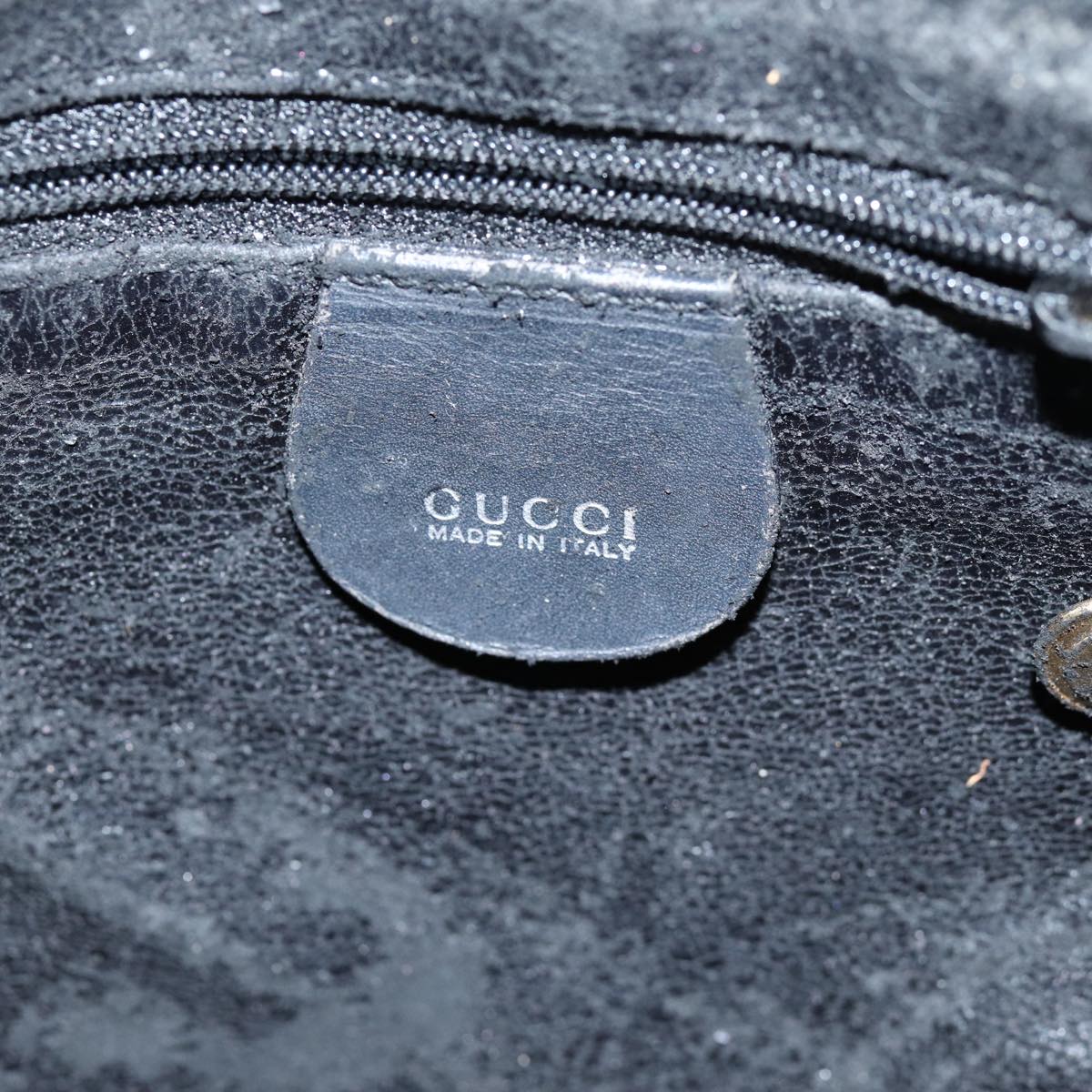 GUCCI Bamboo Shoulder Bag Suede Black 001 1014 1638 73912