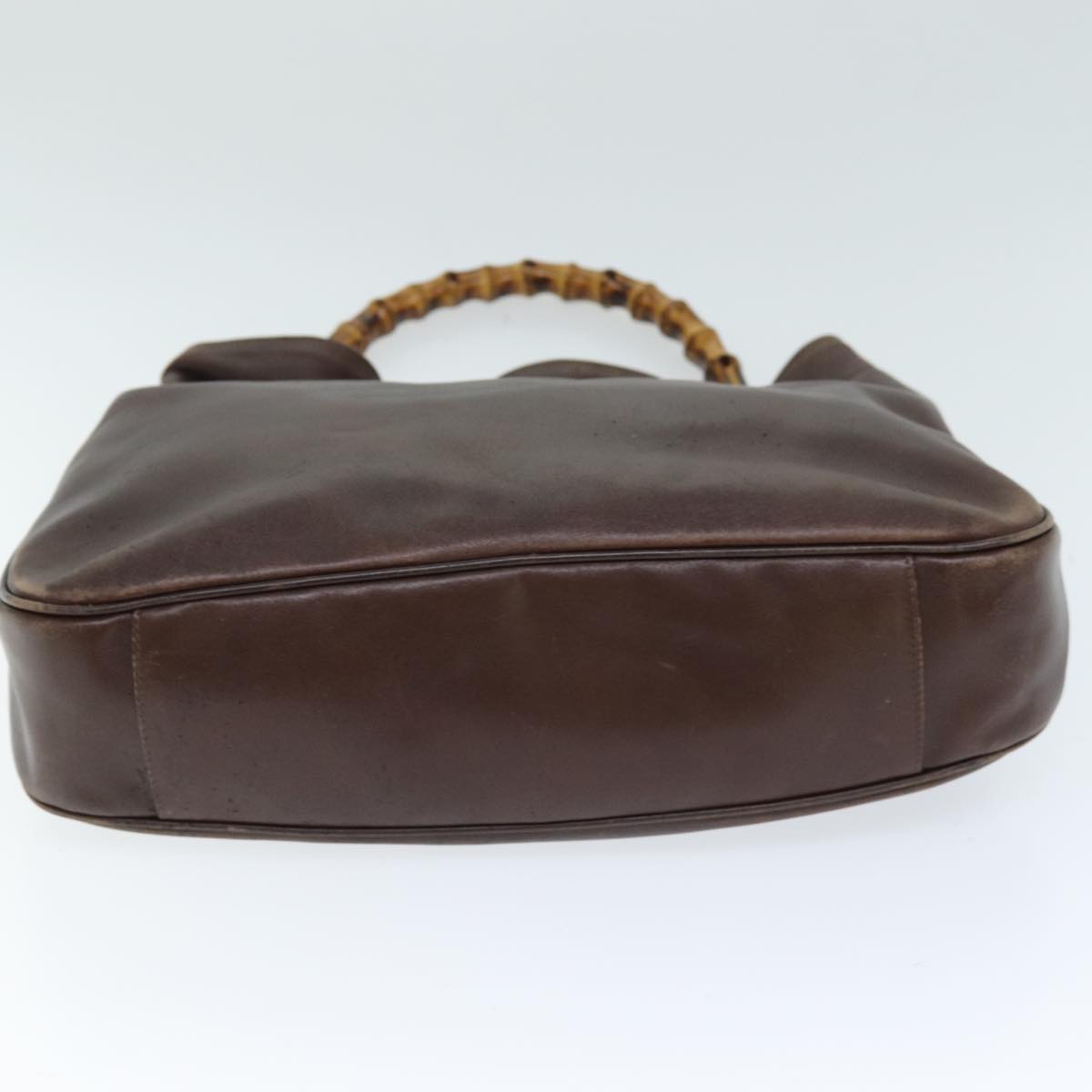 GUCCI Bamboo Shoulder Bag Leather Brown 73913