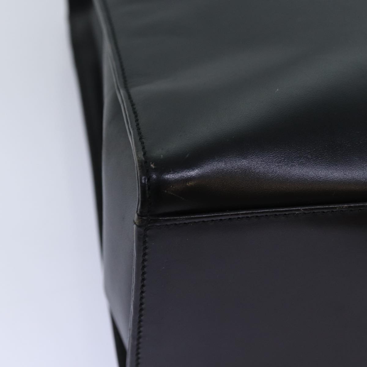 GUCCI Bamboo Hand Bag Leather 2way Black 73987