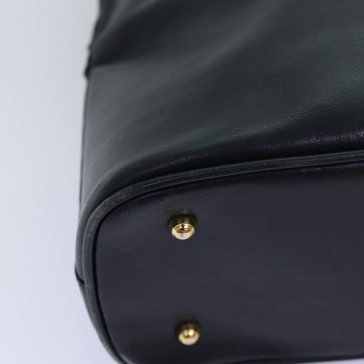 GUCCI Bamboo Hand Bag Leather 2way Navy 000 406 0289 73988
