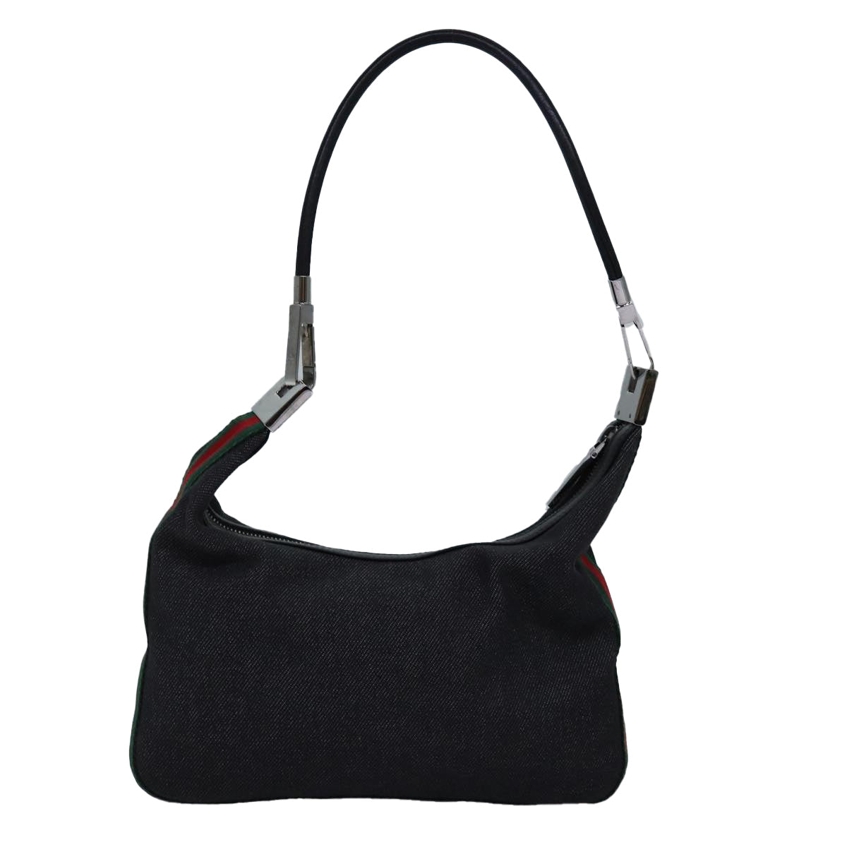 GUCCI Web Sherry Line Shoulder Bag Canvas Navy Red Green 01233 73992