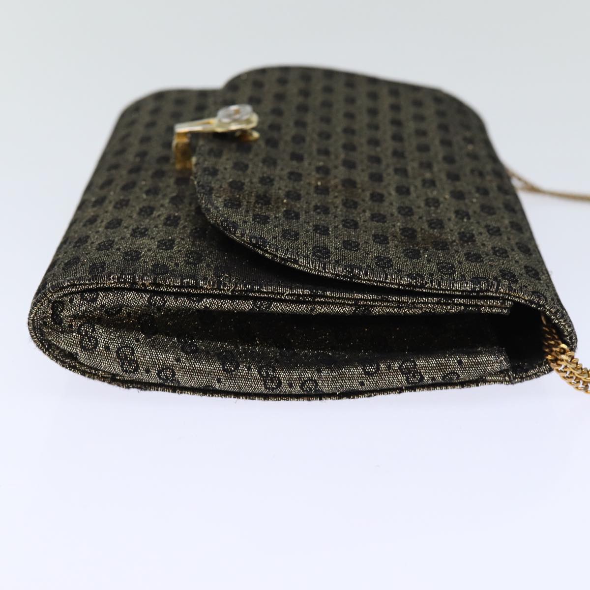 GUCCI Micro GG Canvas Chain Shoulder Bag Gold 73994