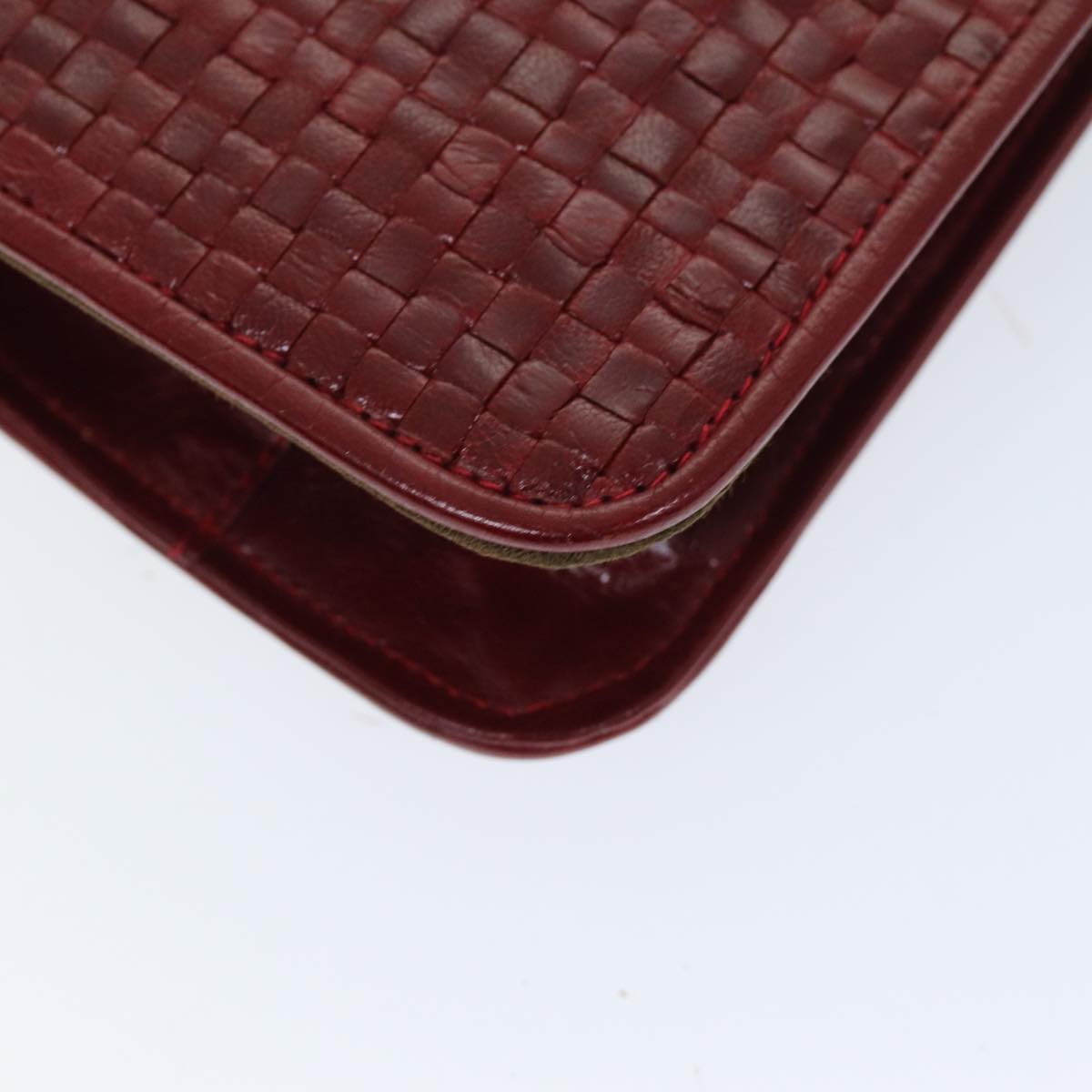 FENDI Shoulder Bag Leather Red 74127
