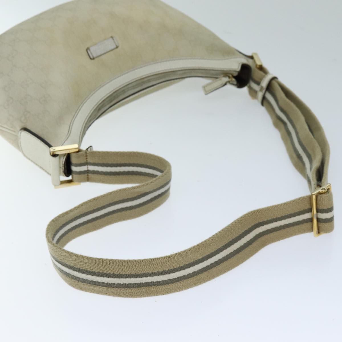 GUCCI GG Canvas Sherry Line Shoulder Bag Green Beige 181092 74209