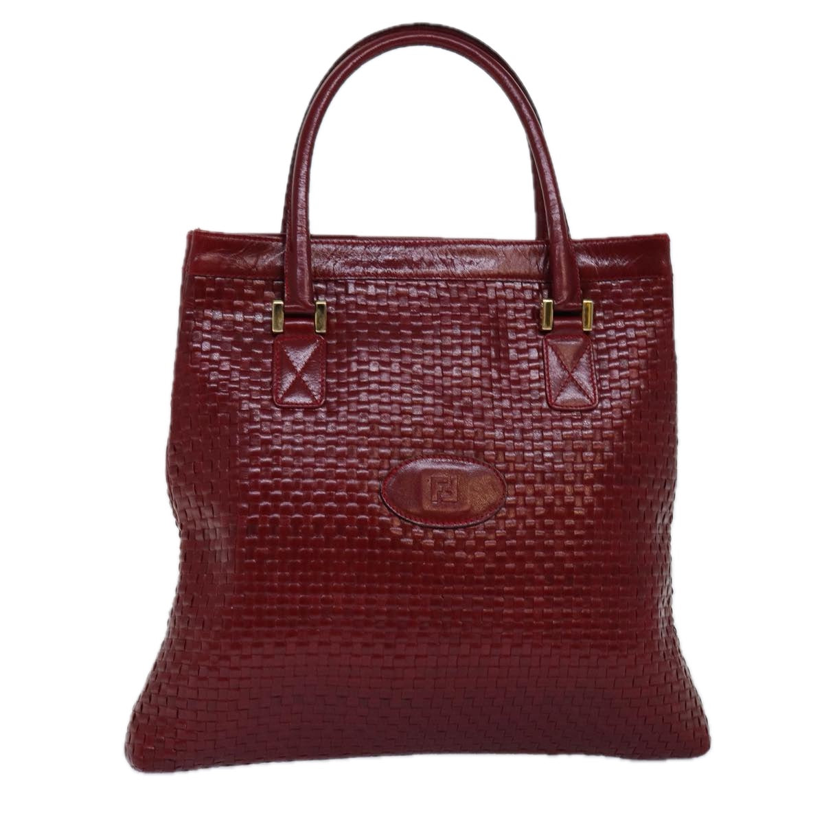 FENDI Tote Bag Leather Red 74221