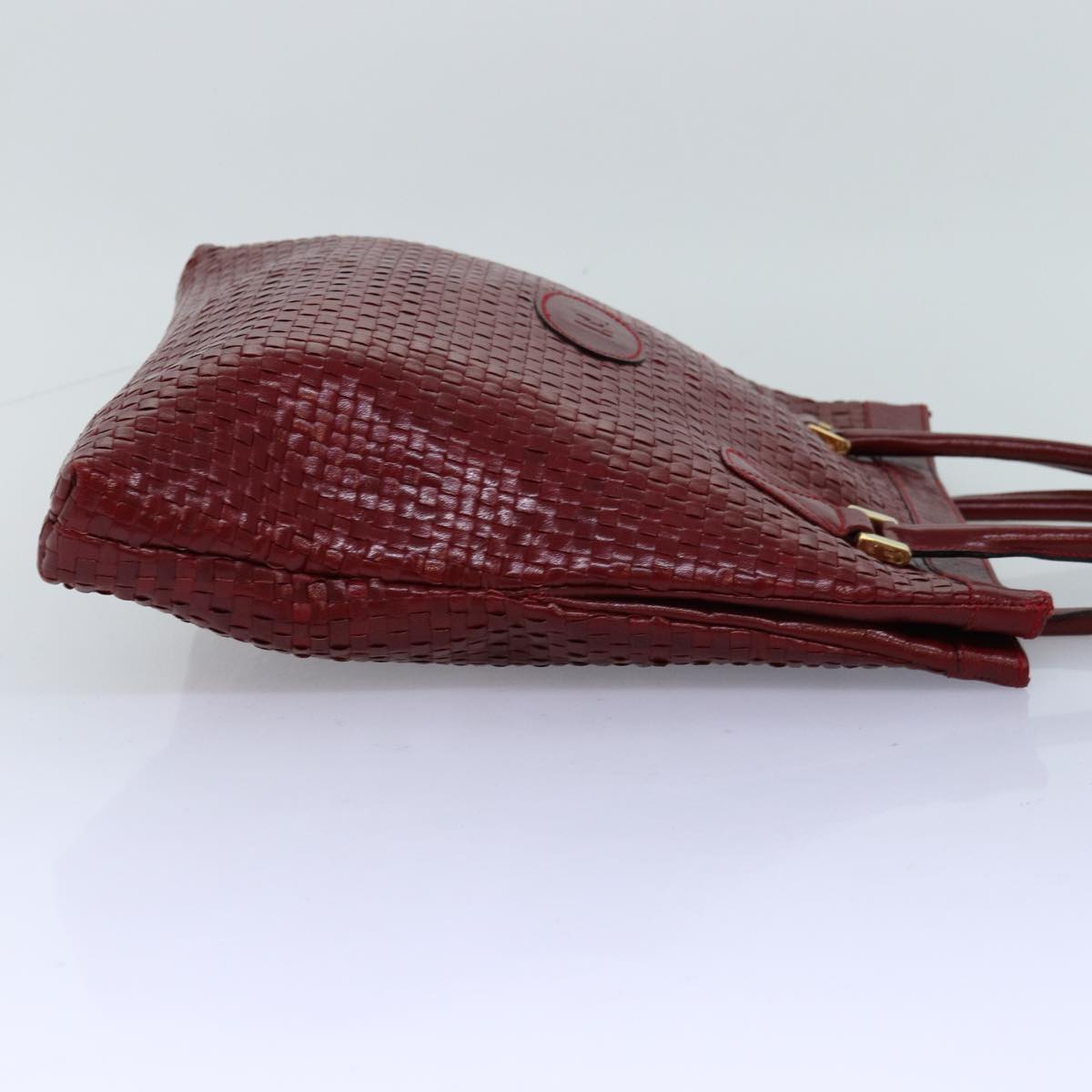 FENDI Tote Bag Leather Red 74221