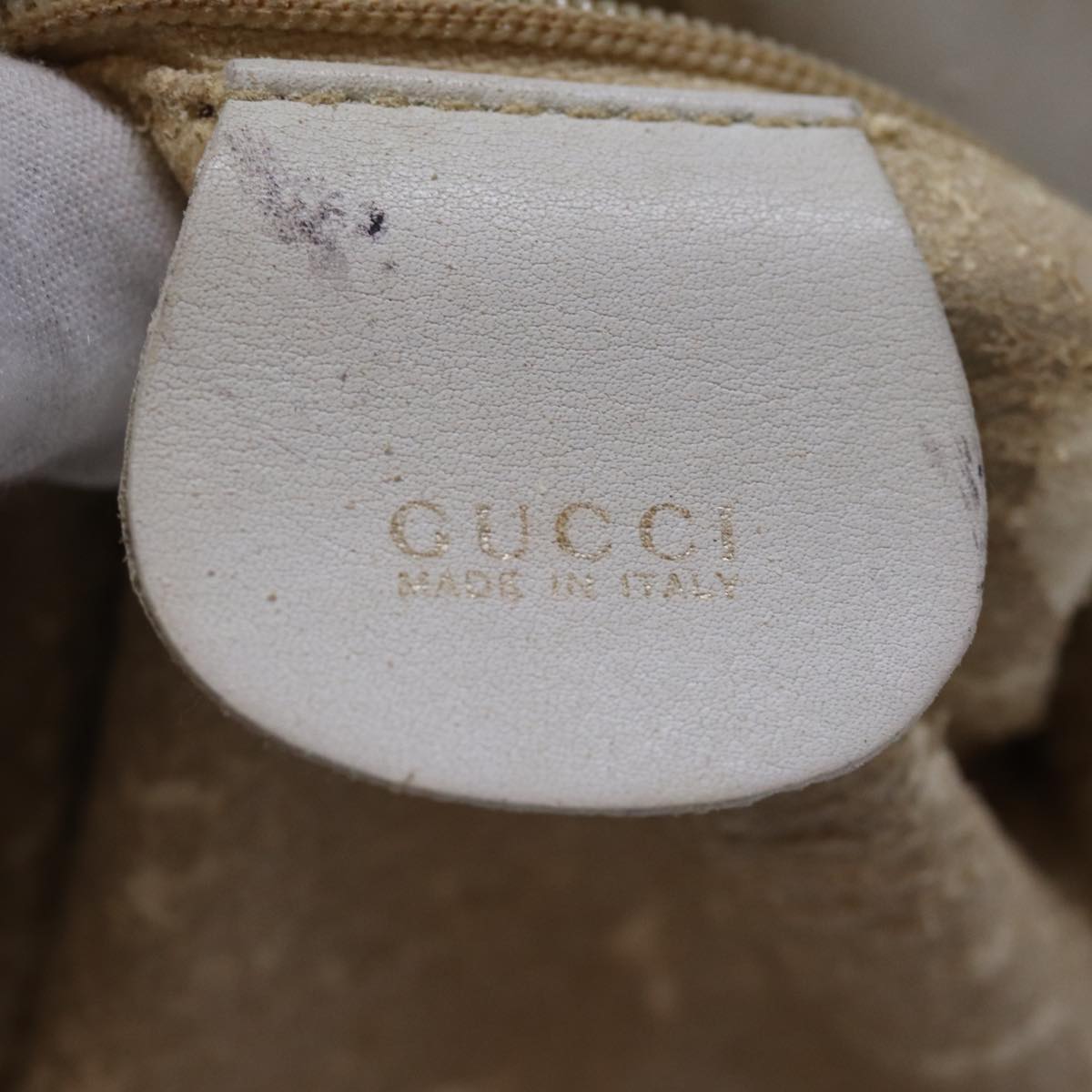 GUCCI Bamboo Shoulder Bag Leather 2way White 001 3444 1638 74231