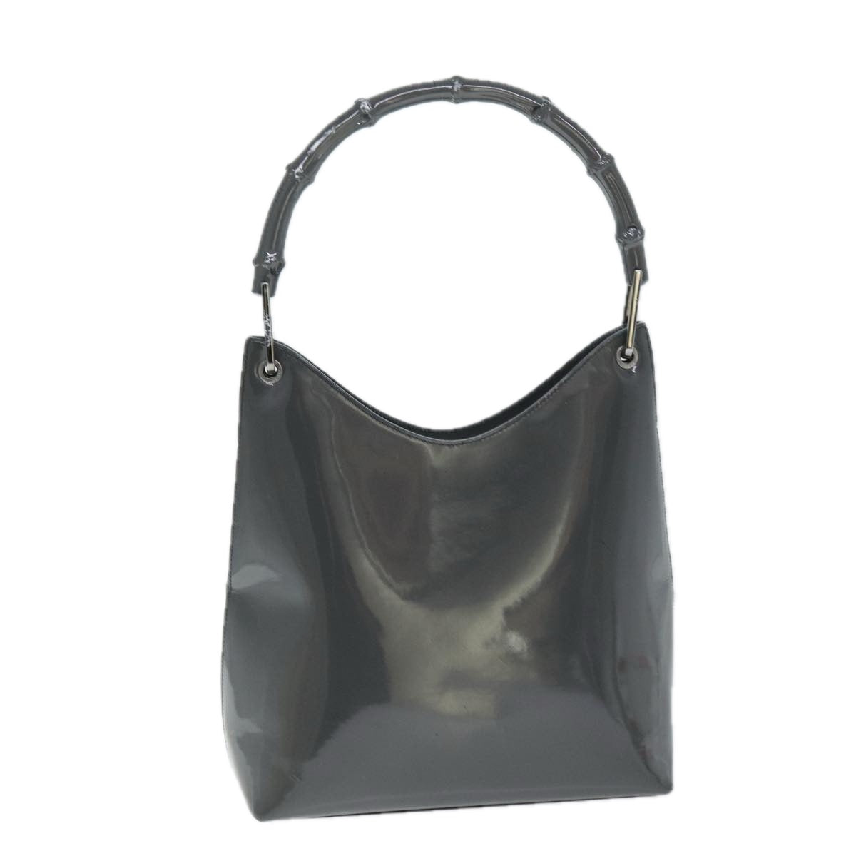 GUCCI Bamboo Shoulder Bag Enamel Gray 001 2046 3007 74562